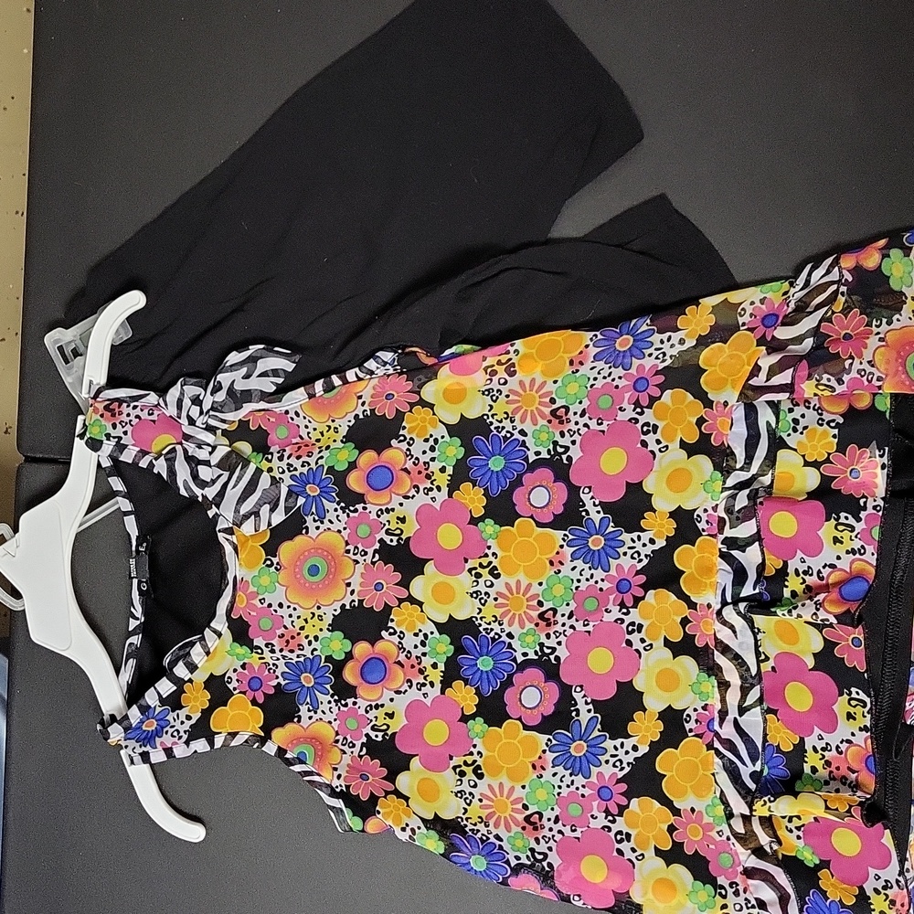 2 Piece George Floral Tank Top and Bike Shorts Set